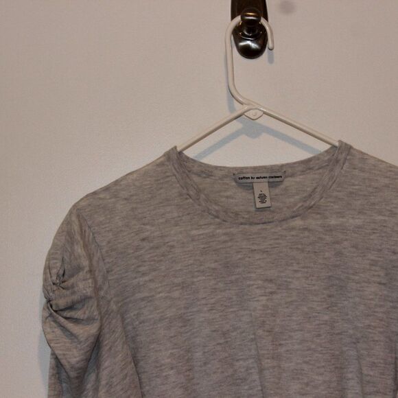 Autumn Cashmere Gray Cotton Crew Neck Long Sleeve Sweatshirts Women Size L - Picture 3 of 9